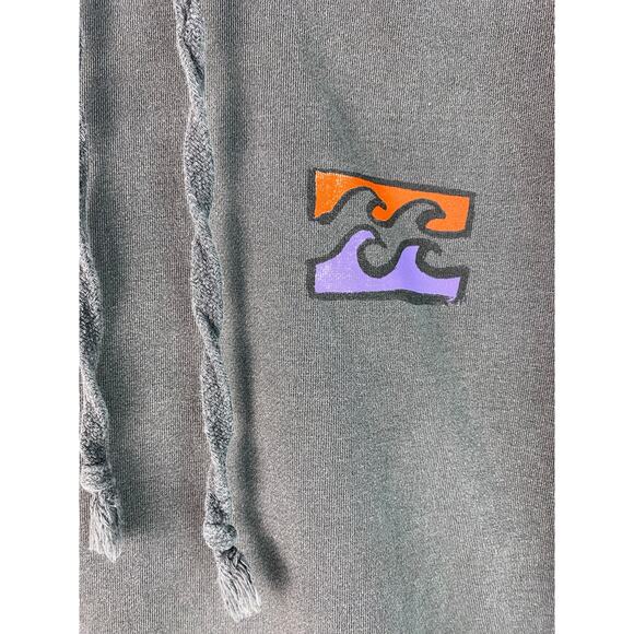 Billabong Men's M Gray Graphic Wave Pullover Hoodie Sweatshirt - Picture 2 of 5